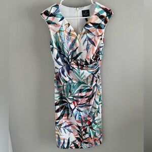 Adrianna Papell Floral Ruched Mini Dress.